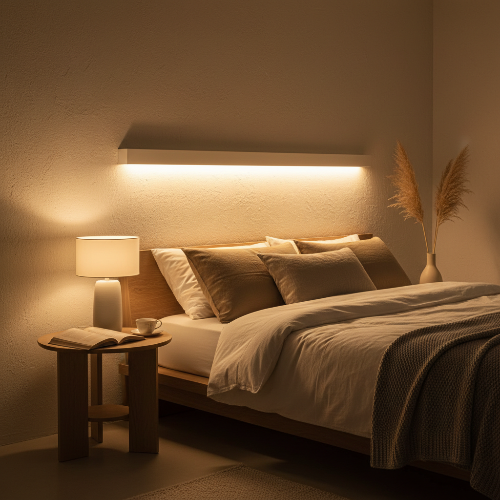 조명 옆에 기초와 보디 제품을 정리한 이미지