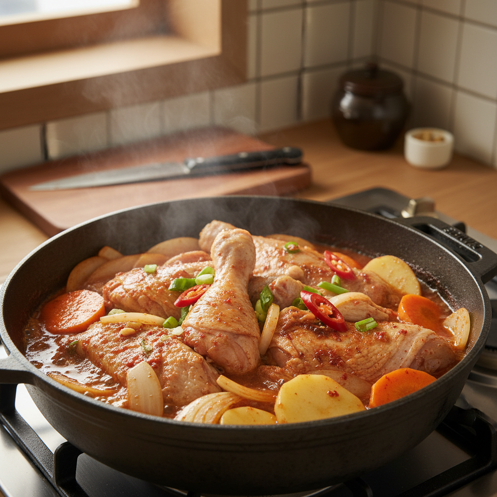 닭볶음탕 처음 볶거나 끓이기 시작한 이미지