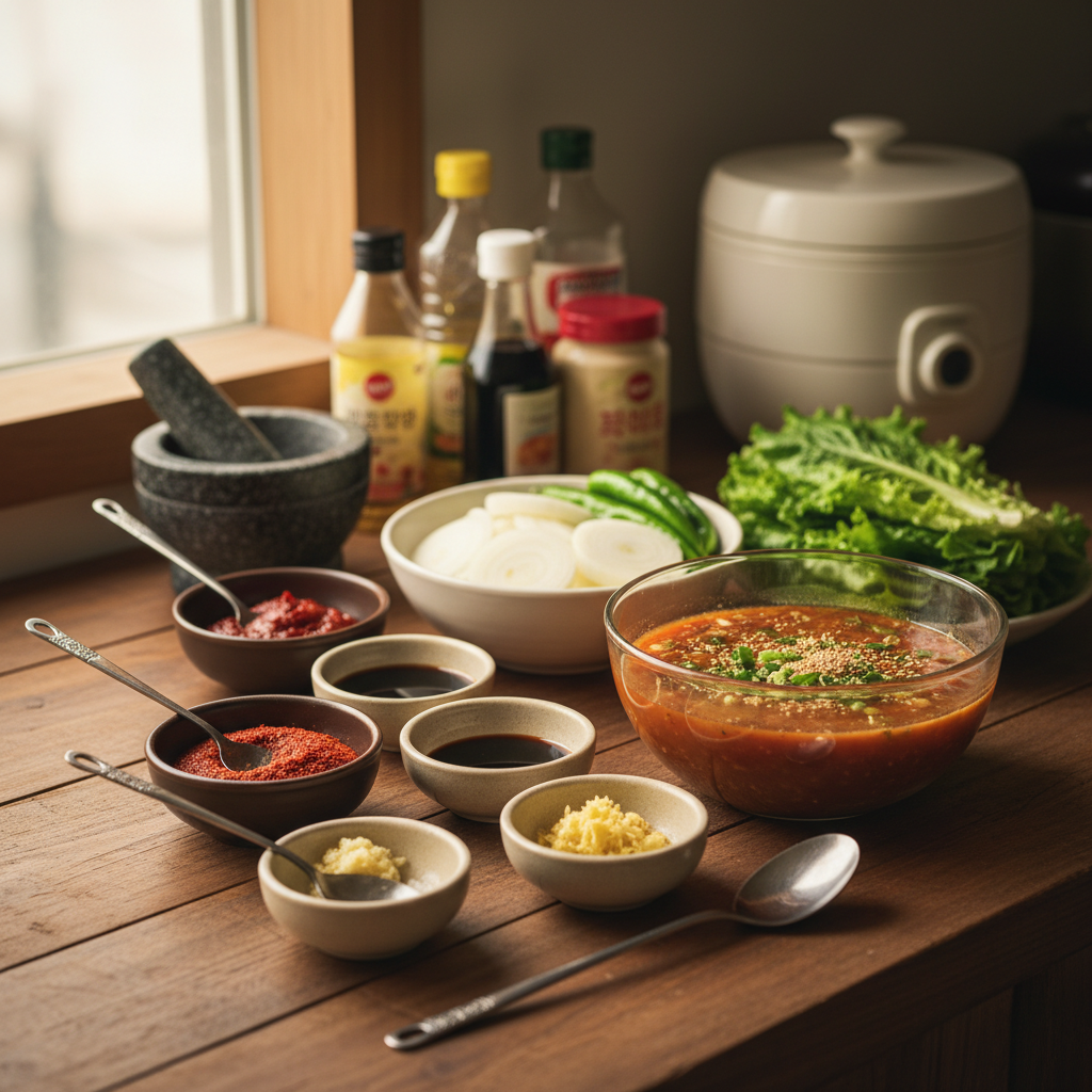 제육볶음 밥숟가락 기준 양념을 소분한 이미지