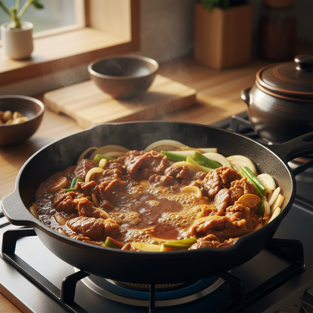 간장불고기 처음 볶거나 끓이기 시작한 이미지