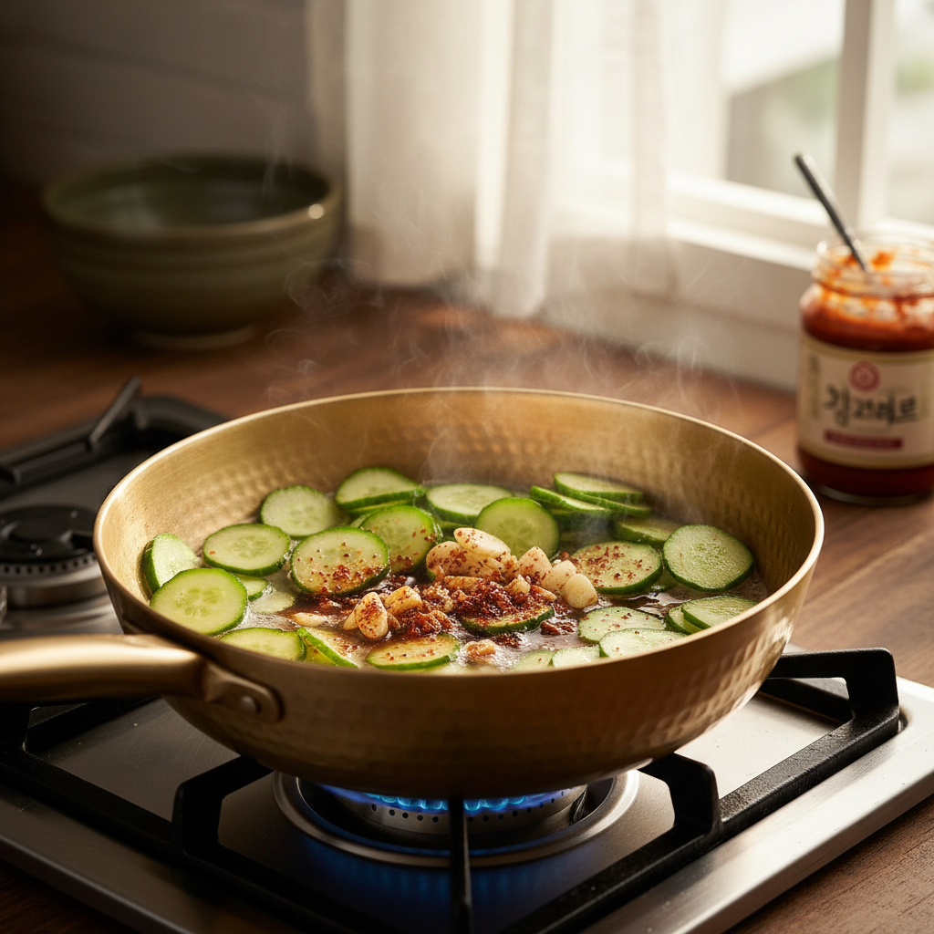 오이무침 처음 볶거나 끓이기 시작한 이미지