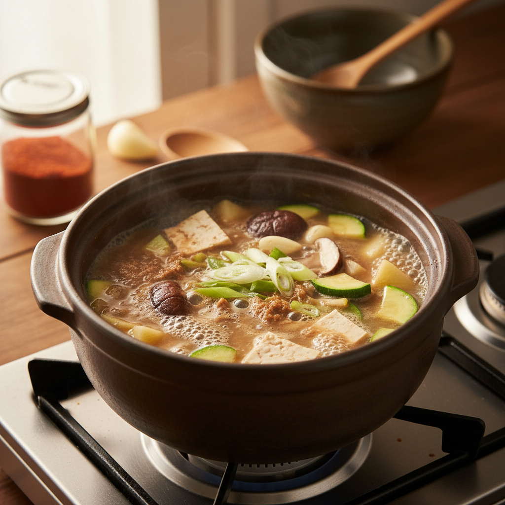 된장찌개 처음 볶거나 끓이기 시작한 이미지