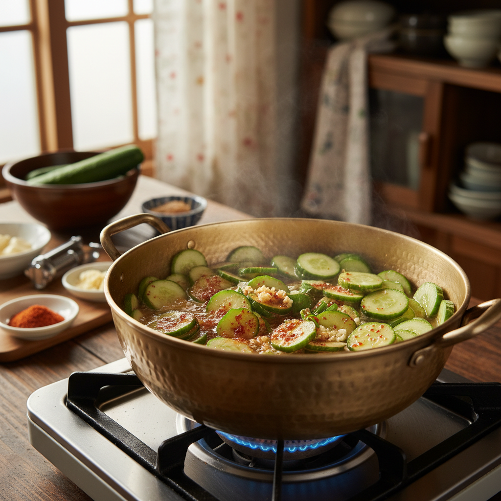 오이무침 처음 볶거나 끓이기 시작한 이미지