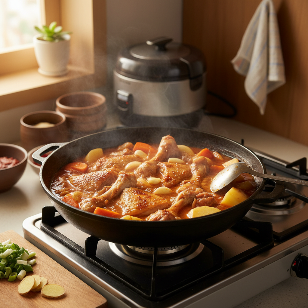 닭볶음탕 처음 볶거나 끓이기 시작한 이미지