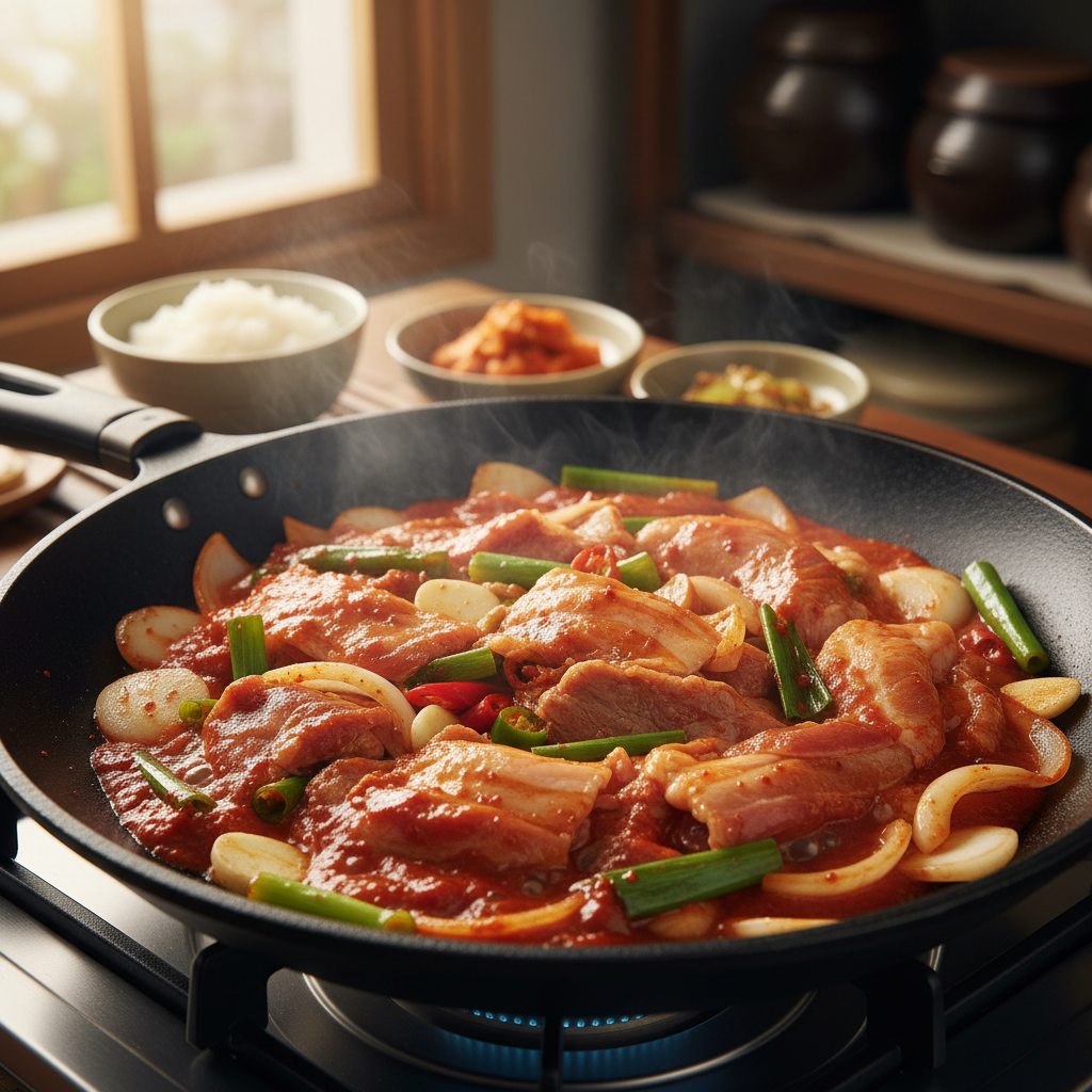 제육볶음 처음 볶거나 끓이기 시작한 이미지