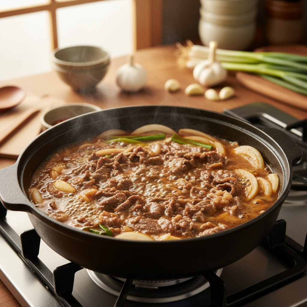 간장불고기 처음 볶거나 끓이기 시작한 이미지