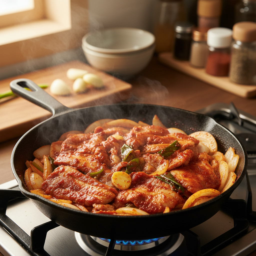 제육볶음 처음 볶거나 끓이기 시작한 이미지