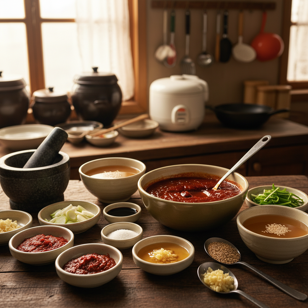 제육볶음 밥숟가락 기준 양념을 소분한 이미지