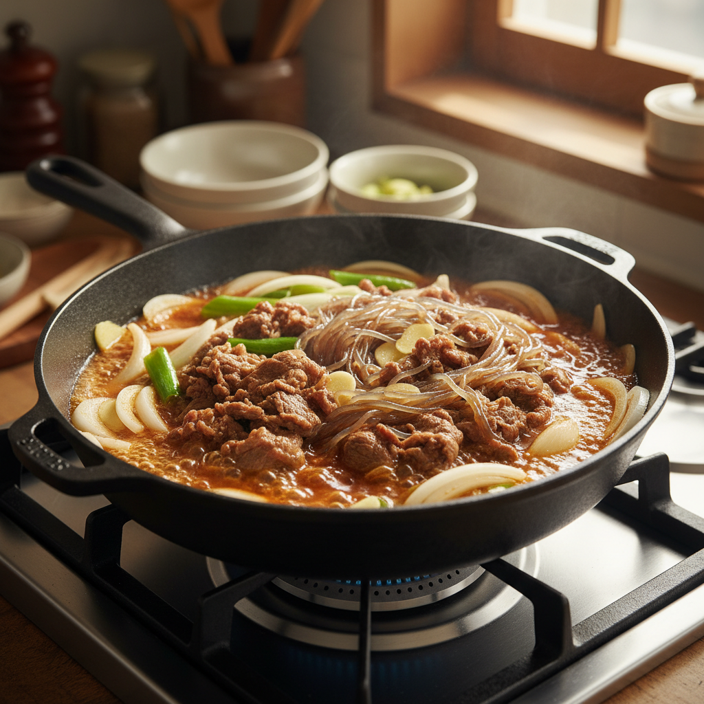 간장불고기 처음 볶거나 끓이기 시작한 이미지