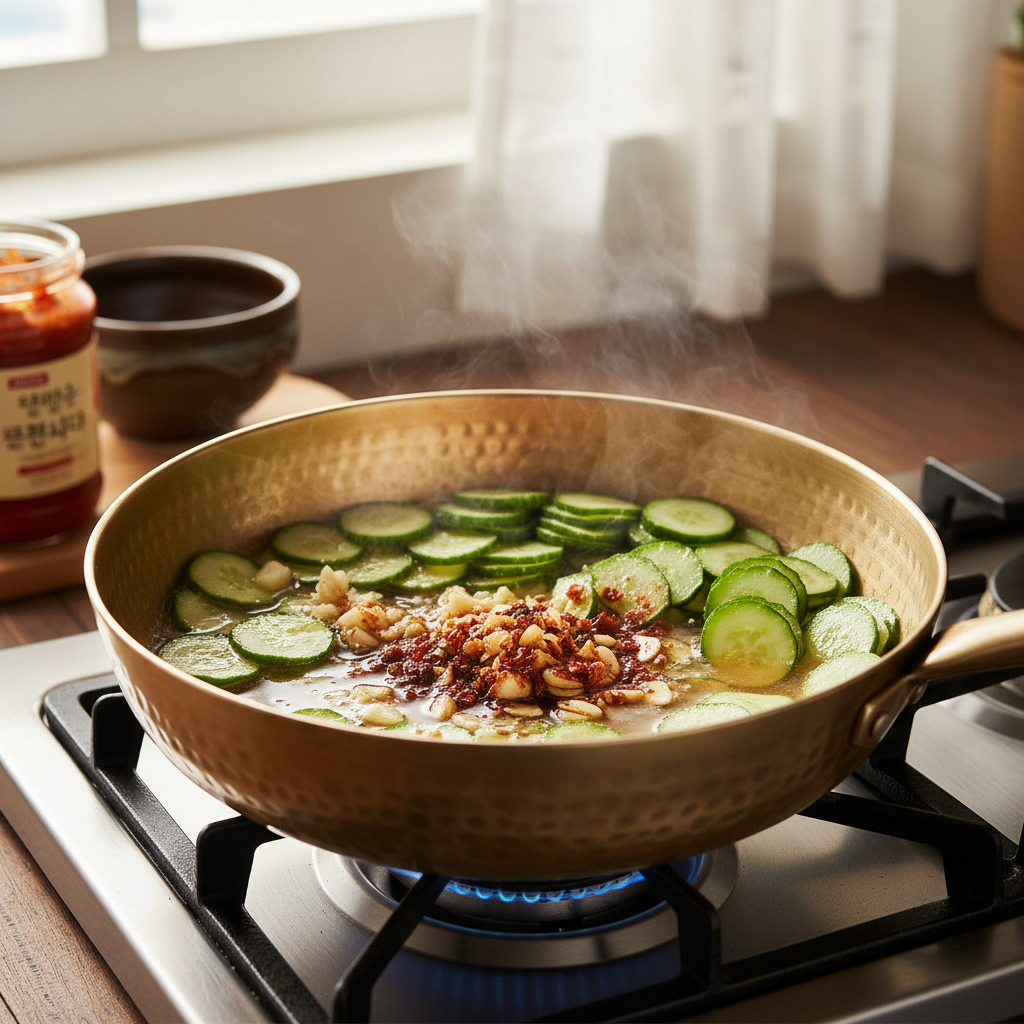 오이무침 처음 볶거나 끓이기 시작한 이미지