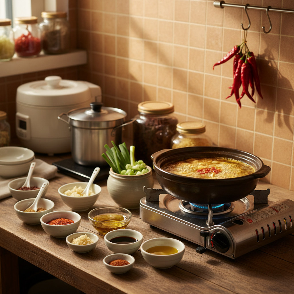 알리오 올리오 밥숟가락 기준 양념을 소분한 이미지