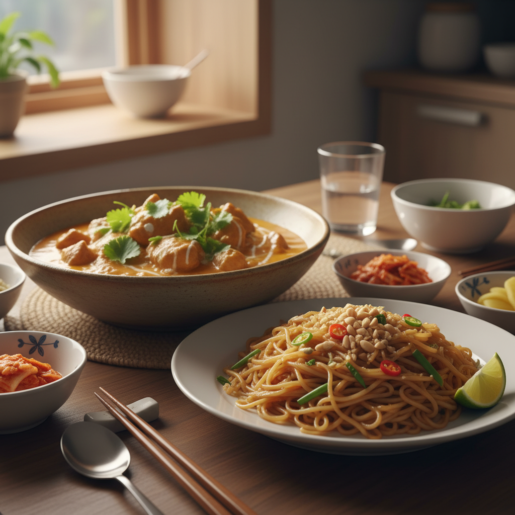 버터치킨 다음으로 곁들이기 좋은 음식과 함께 놓은 이미지