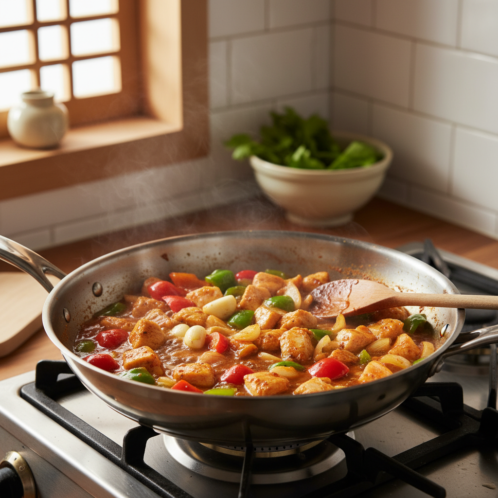 치킨 파히타 라이스볼 처음 볶거나 끓이기 시작한 이미지