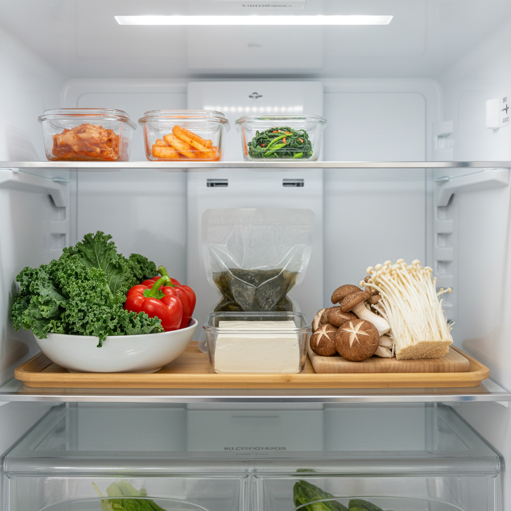 먼저 쓸 재료를 한 트레이에 모아 둔 이미지